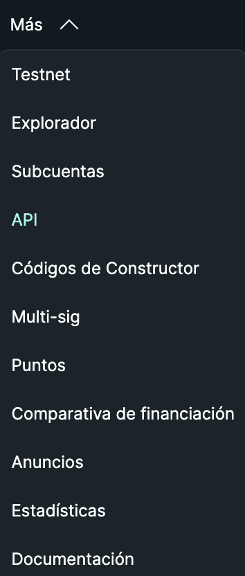 HyperLiquid — abrir configuración de API