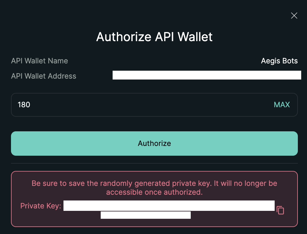 HyperLiquid — authorize agent wallet